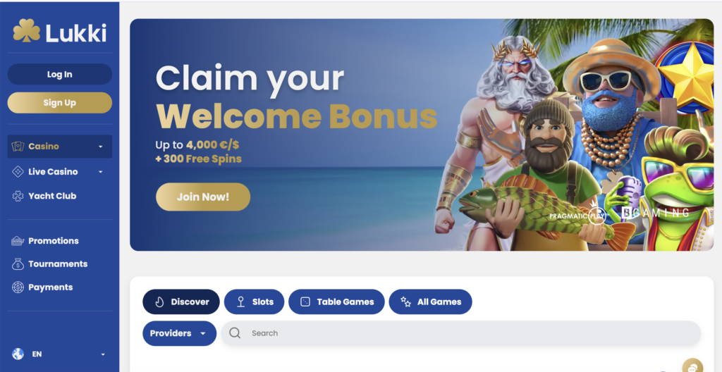 Lukki Casino Bonus und Freispiele